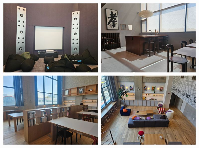 리스닝(왼쪽 위부터 시계방향), 게더링, 릴랙싱, 포커싱 커뮤니티 시설 모습, . 사진=최가영 기자