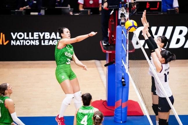 VNL 경기 중인 한국 여자배구 대표팀(VNL 제공)
