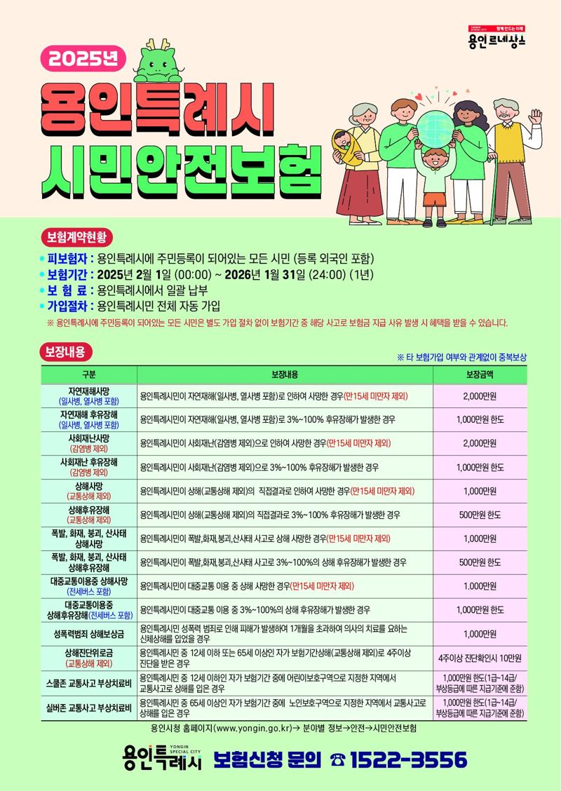 용인시 시민안전보험. 용인시 제공