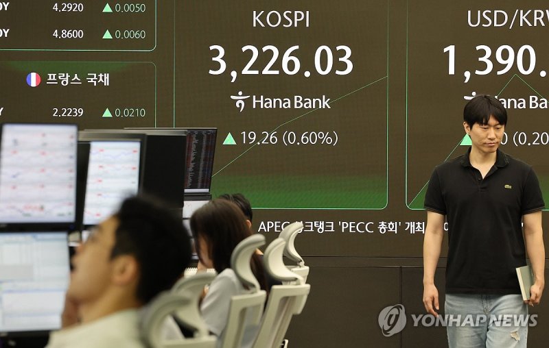 코스피, 장중 3,230대 상승…코스닥도 올라 (출처=연합뉴스)