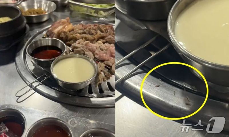 삼겹살 굽는데 구더기가 '꿈틀'... 한국식 고깃집 맞아?