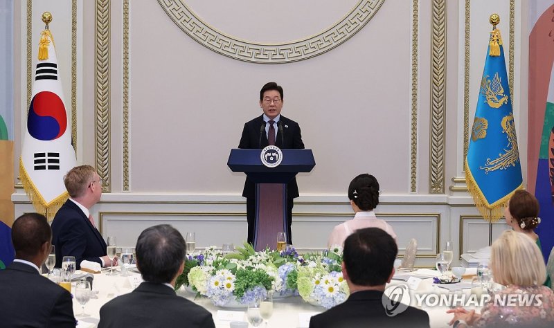 이재명 대통령, 주한외교단 만찬 발언 (출처=연합뉴스)