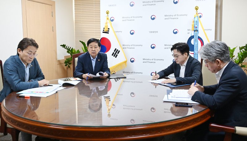 [서울=뉴시스] 정병혁 기자 = 구윤철 부총리 겸 기획재정부 장관이 17일 서울 종로구 정부서울청사에서 열린 석유화학산업 사업재편 진행상황 관계장관 현안간담회를 주재하고 있다. (사진=기획재정부 제공) 2025.08.17. photo@newsis.com *재판매 및 DB 금지