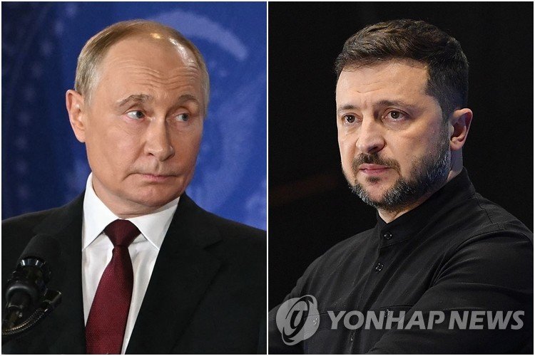 푸틴 러시아 대통령(왼쪽)과 젤렌스키 우크라이나 대통령 (출처=연합뉴스)