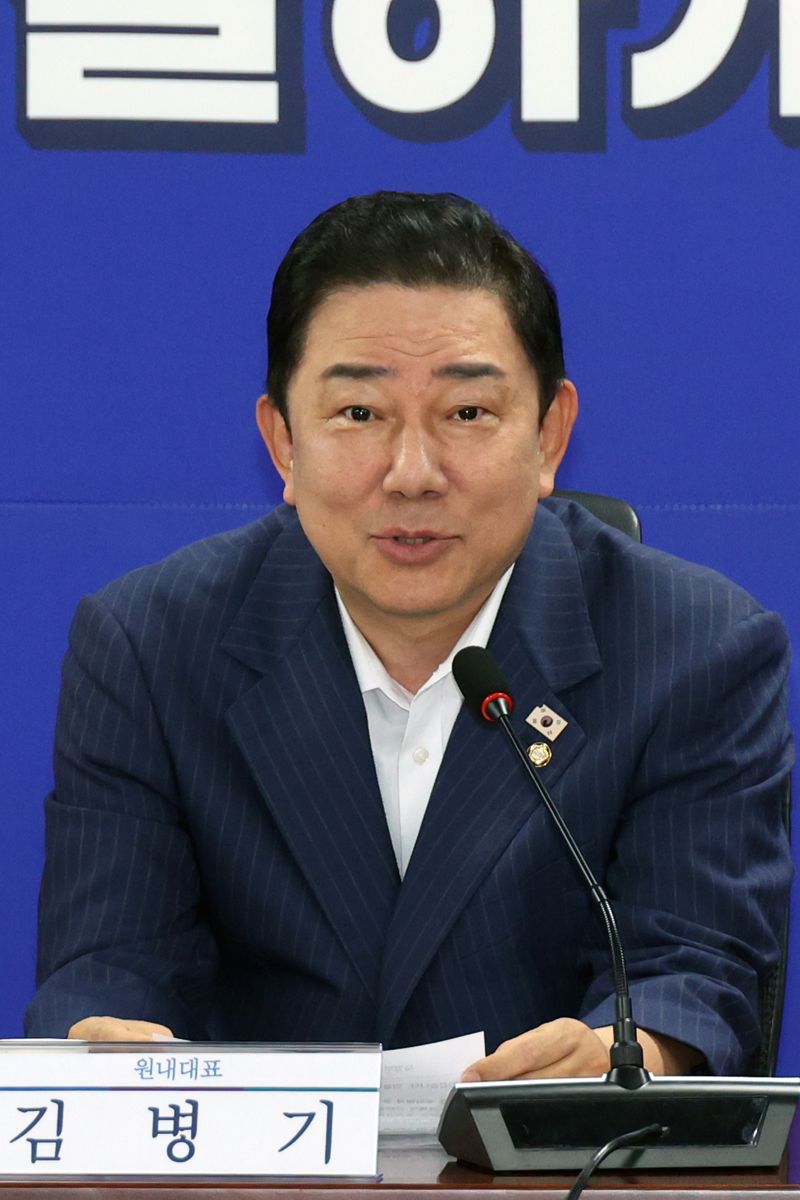 새정부 경제성장전략 당정협의가 20일 국회에서 열렸다. 더불어민주당 김병기 원내대표가 발언하고 있다. 사진=서동일 기자