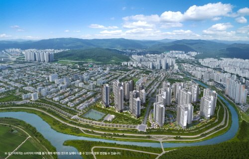 더샵 신문그리니티 2차_항공 조감도