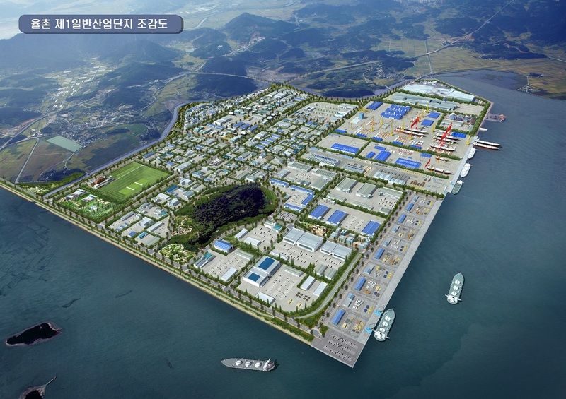 전남 순천시가 지역 중소기업의 경영 안정과 경쟁력 강화를 위해 △장기재직근로자 지원 △수출항만선적비 지원 △중소기업 이자 지원 예산 대폭 증액 등 '든든 3종 선물 세트'를 지원한다. 사진은 율촌 제1일반산업단지 조감도. 순천시 제공