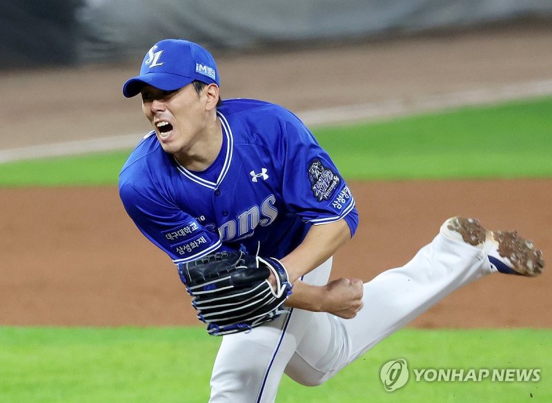 삼성 김재윤의 투구 모습. (출처=연합뉴스)