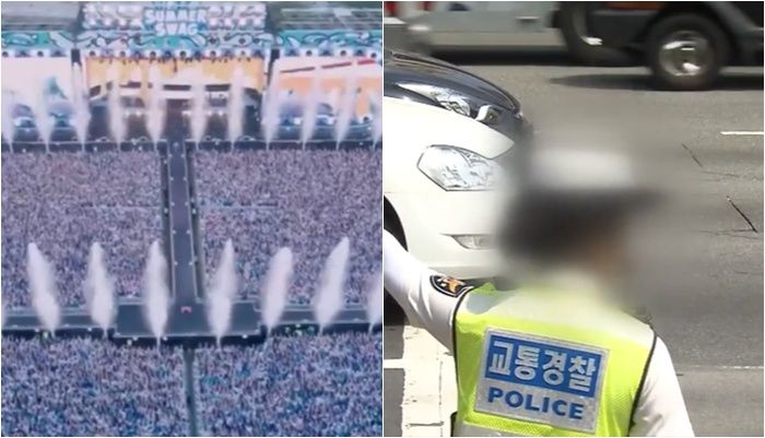 ‘근무 중 관람’…흠뻑쇼 지원 경찰, 무단 행동에 논란 확산