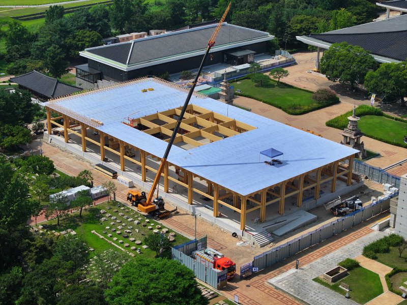 22일 국립경주박물관에서 'APEC 2025 정상회의' 만찬장 공사가 한창이다. 현재 만찬장 공정률은 60% 진행된 상태다. 2025.8.2/뉴스1 ⓒ News1 최창호 기자
