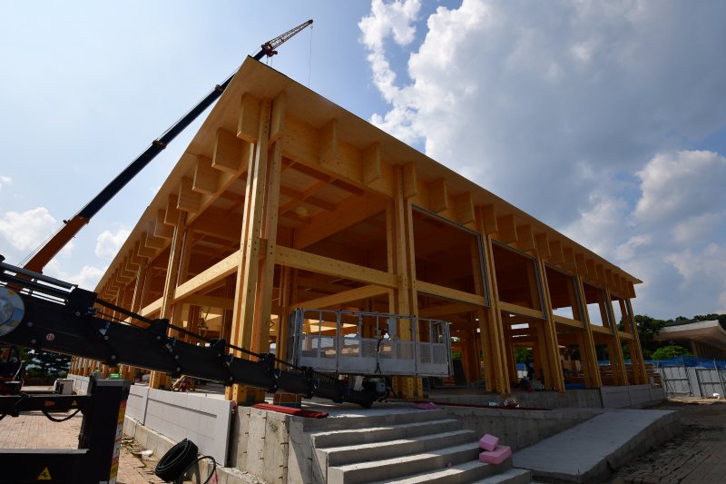 22일 국립경주박물관에서 'APEC 2025 정상회의' 만찬장 공사가 한창이다. 현재 만찬장 공정률은 60%다. 2025.8.2/뉴스1 ⓒ News1 최창호 기자