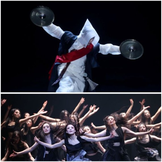 상단. 춤&판 송미숙 ‘장홍심류 바라승무’, 하단. 고무신춤축제 차수정 순헌무용단 ‘삶의 본질’