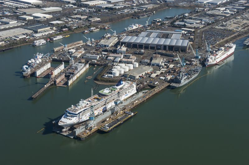 비거 마린 그룹이 운영하는 오리건주의 스완 아일랜드 조선소 전경. 삼성중공업 제공