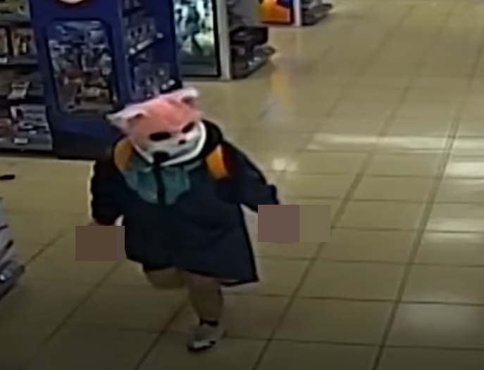 인형탈 쓰고 흉기 들고 마트 활보한 20대女, 체포되자…