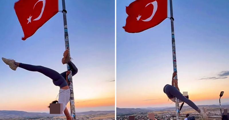 무례함 절대 용납 불가 국기 게양대서 폴댄스 춘 女관광객 징역 위기