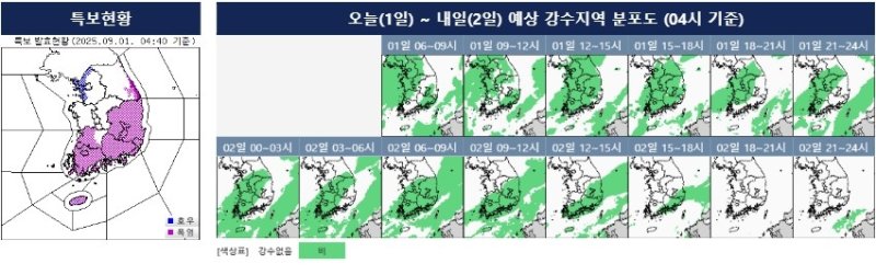 9월 첫날 전국에 비…'비 절실' 강원 동해안엔 5㎜도 안 올 듯 (출처=연합뉴스)