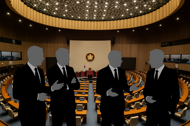 국민의힘이 1일 국회 개원식에 '상복 차림'으로 참석하기로 결정한 걸 AI를 활용해 이미지로 생성. /사진=챗GPT