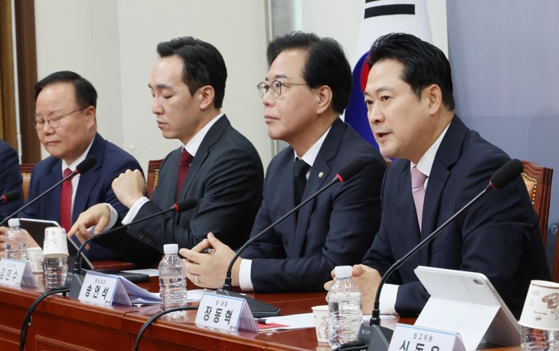 국민의힘 바카라사이트 홍보 승리바카라 대표가 1일 서울 여의도 국회에서 열린 최고위원회의에서 발언하고 있다. 사진=박범준 기자