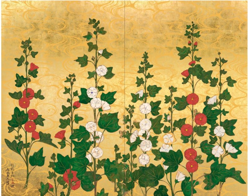 Takashi Murakami Tachiaoi-zu, 2025 Acrylic and gold leaf on canvas mounted on aluminum frame 59 7/8 x 74 7/8 inches (152 x 190 cm) ©2025 Takashi Murakami/Kaikai Kiki Co., Ltd. All Rights Reserved Courtesy the artist and Gagosian *재판매 및 DB 금지