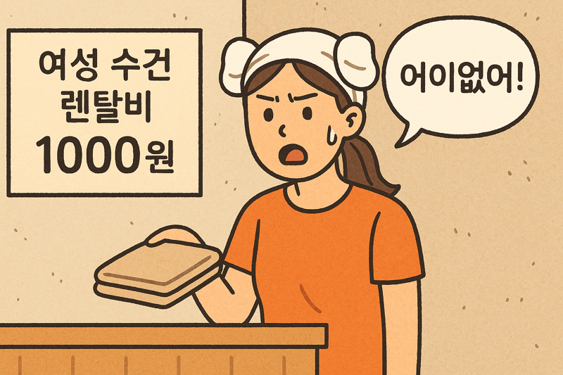 여탕 손님에게 수건 요금 '1000원' 부과는 성차별