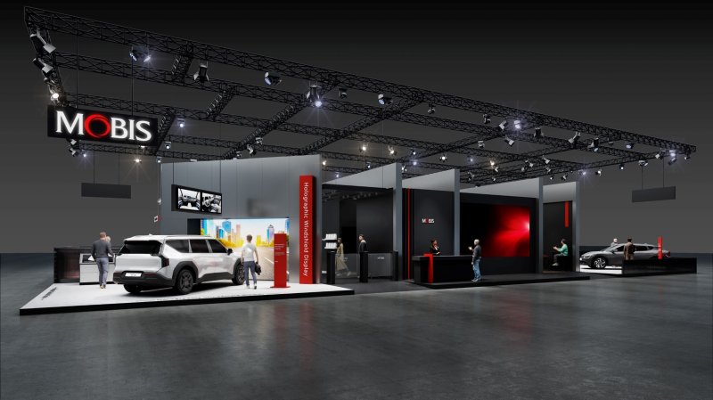 독일 뮌헨에서 오는 9일(현지시간)부터 열리는 'IAA 모빌리티 2025'에 차려진 현대모비스의 부스 모습. 사진=현대모비스 제공