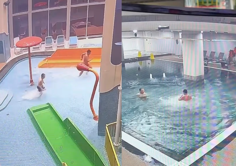 워터파크 폐장 후 아들과 잠입한 직원, CCTV 보니.. 깜놀