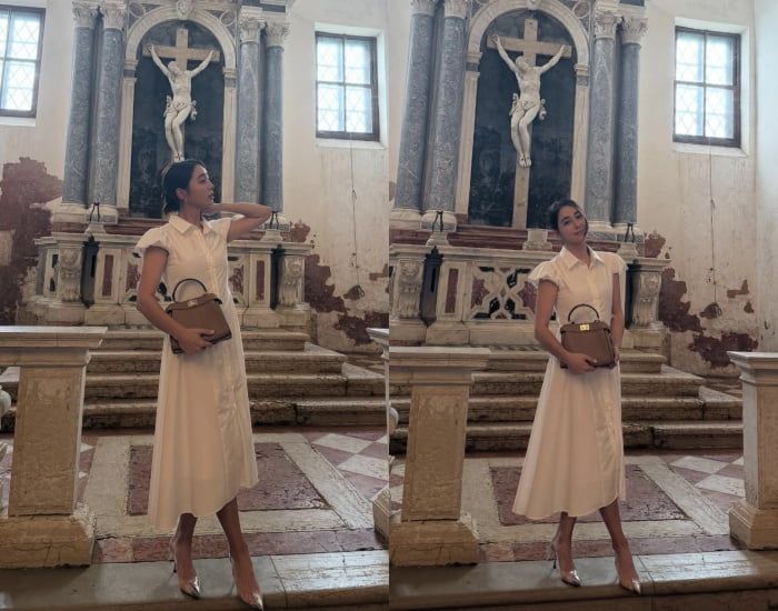 이민정, 예수상 앞에서 명품 가방 홍보?…‘무례·충격’ 비판 쇄도