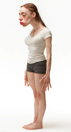 미국 온라인 게임 사이트 '카지노'가 장시간 휴대전화를 보는 인플루언서의 2050년 모습을 예측해 공개했다. /사진=카지노 홈페이지