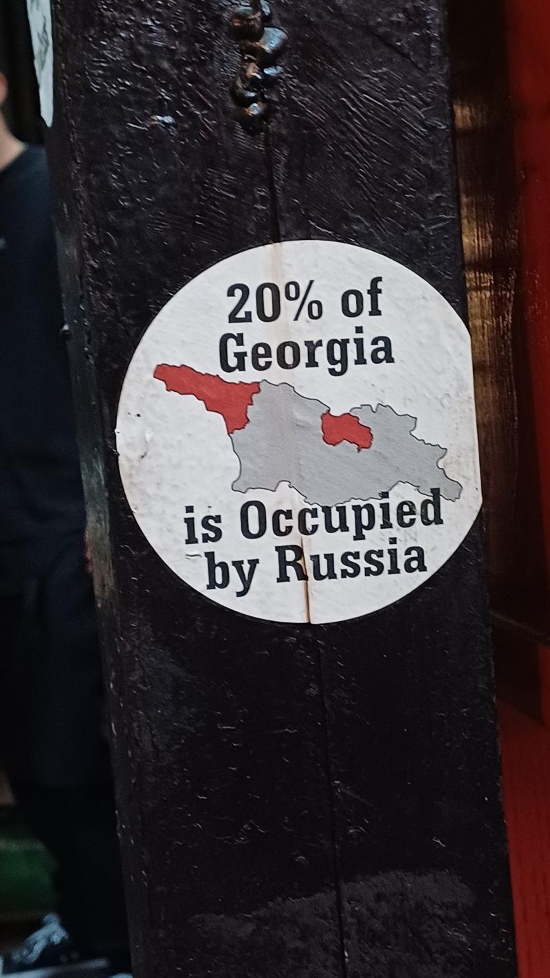 20%의 조지아 영토가 러시아에 지배당하고 있다는 내용의 표지판. 사진=이환주 기자