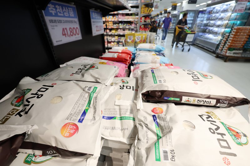 [서울=뉴시스] 김진아 기자 = 7월 식품 물가가 1년 만에 가장 많이 오르면서 서민 부담이 가중되고 있다. 통계청 국가통계포털(KOSIS)이 11일 발표한 자료에 따르면, 7월 식료품 및 비주류음료 물가지수는 125.75(2020년=100)로 전년 동월 대비 3.5% 상승했다. 주식인 쌀 가격은 7.6% 올라 2024년 3월(7.7%) 이후 1년 4개월 만에 다시 7%대 상승률을 나타냈고, 라면 가격은 6.5% 상승하며 3개월 연속 6%대 상승세를 유지하고 있다. 오징어채(42.9%), 조기(13.4%), 고등어(12.6%) 등의