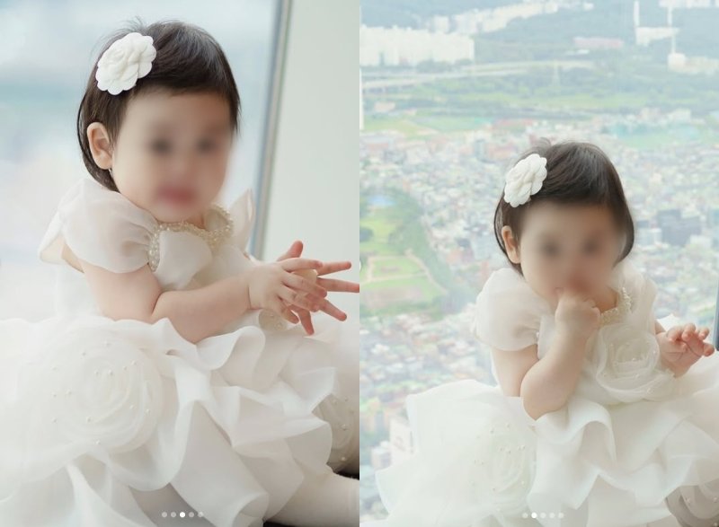 박수홍♥김다예 딸, 하얀 드레스 입고 깜찍 매력
