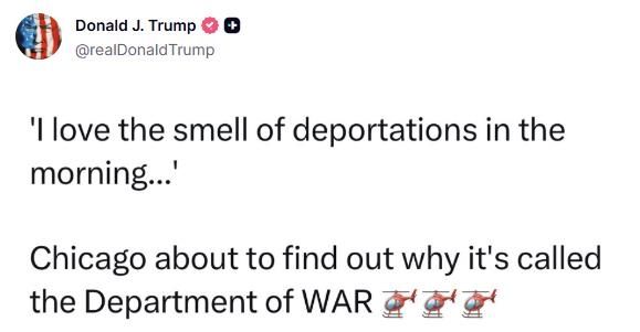 시카고시 겨냥 트럼프 대통령 트루스소셜 게시 이미지