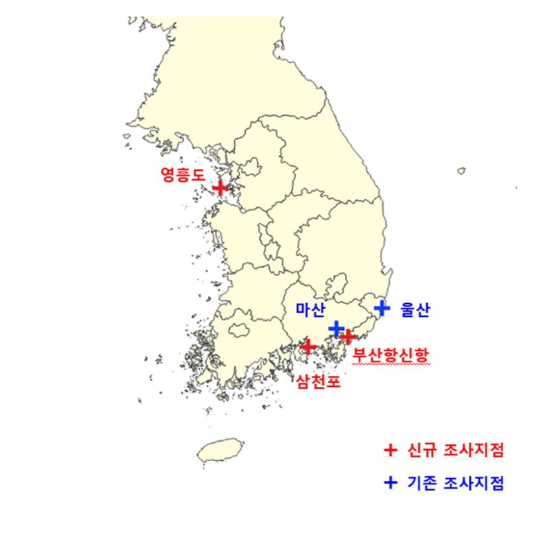 ‘2025년도 국립해양조사원 해안 저지대 침수조사’ 현장조사 구역도. 국립해양조사원 제공