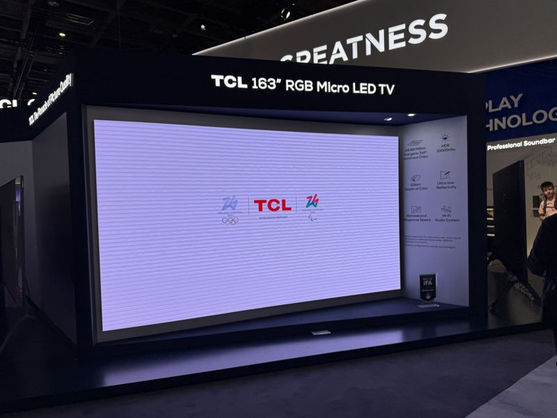 TCL이 전시한 163인치 RGB 마이크로 LED. 사진=임수빈 기자