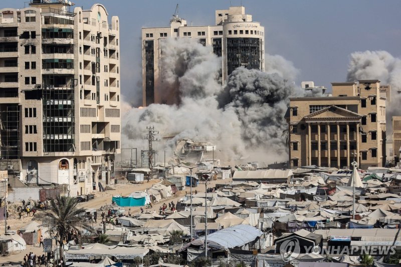 가자시티 공습 (출처=연합뉴스)