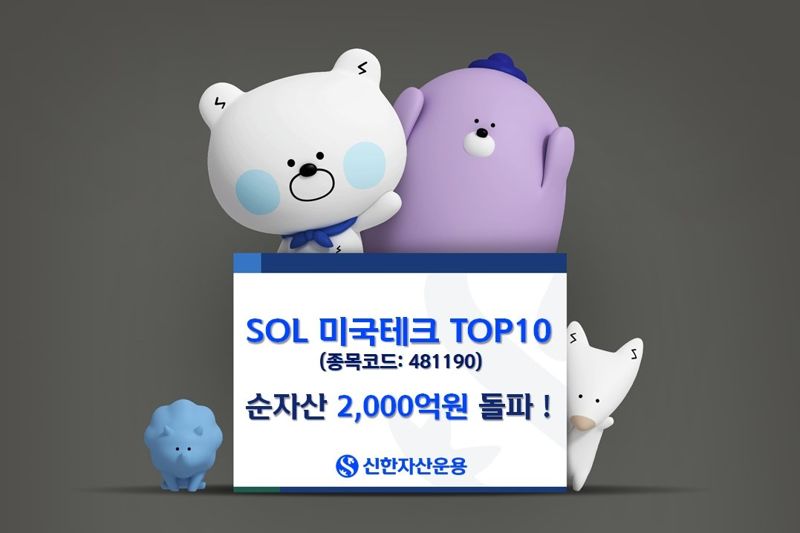 3개월 수익률 19.05% ‘SOL 미국테크 TOP10’ 순자산 2000억원 돌파