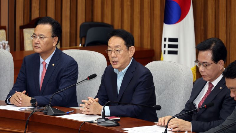 국민의힘 김도읍 정책위의장이 9일 서울 여의도 국회에서 열린 원내대책회의에서 발언하고 있다. 사진=서동일 기자