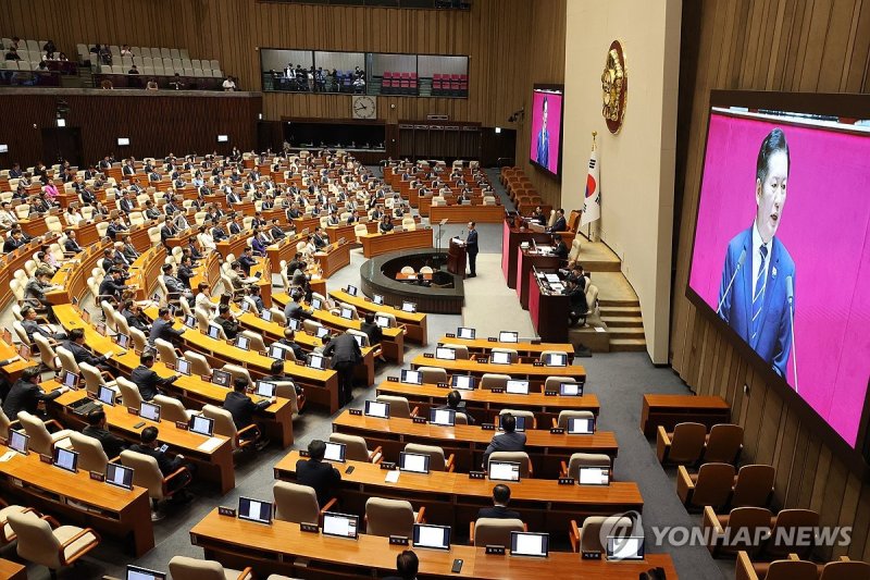 정청래 대표, 교섭단체 대표 연설 (출처=연합뉴스)