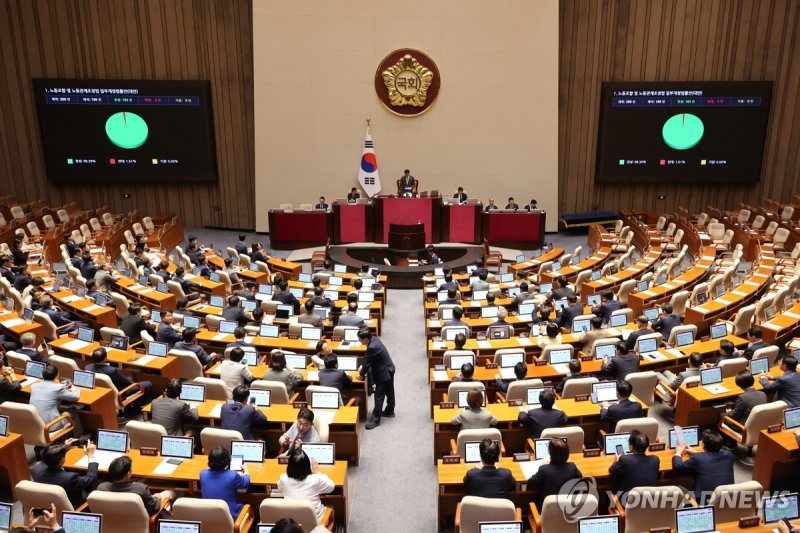 '노란봉투법' 與 주도로 본회의 통과…6개월 후 시행 (출처=연합뉴스)