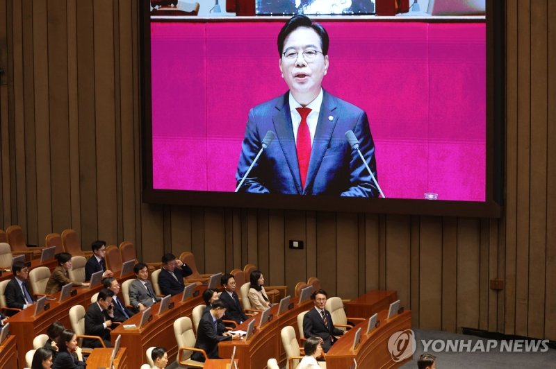 교섭단체 대표 연설하는 송언석 원내대표 (출처=연합뉴스)