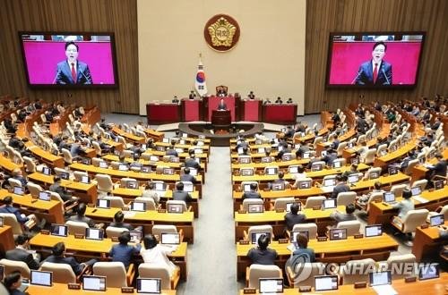 교섭단체 대표 연설하는 송언석 원내대표 (출처=연합뉴스)