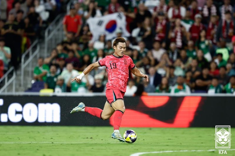 [서울=뉴시스]축구대표팀 스트라이커 오현규. (사진=대한축구협회 제공)