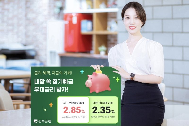 [전주=뉴시스]윤난슬 기자 = JB바카라사이트 총판그룹 바카라사이트 총판은 '내맘 쏙 정기예금' 가입 고객을 대상으로 연 0.2%의 우대금리를 제공하는 이벤트를 오는 10월 31일까지 진행한다고 10일 밝혔다. (사진=전북은행 제공) photo@newsis.com