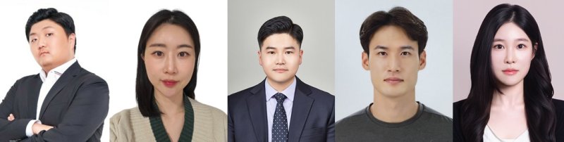 [안양=뉴시스] 제7회 청년상 수상자.(왼쪽부터 김영진 ㈜린온컴퍼니 대표·윤소연 퍼클 대표·장대연 한경국립대 조교수·조규원 안양시청 육상코치·우수지 비엔에스컴퍼니 대표=안양시 제공).2025.09.11. photo@newsis.com