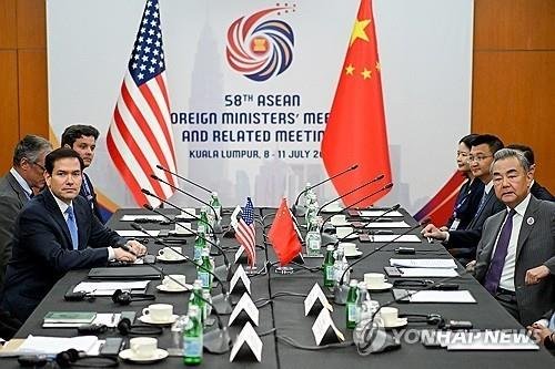 말레이시아 쿠알라룸푸르에서 열린 미중 외교수장 회담 (출처=연합뉴스)