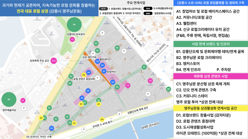 강릉시 상권활성화사업 대상구역.