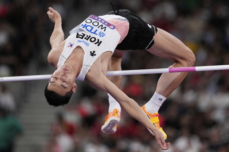 [도쿄=AP/뉴시스] 한국의 우상혁. 2025.09.14.