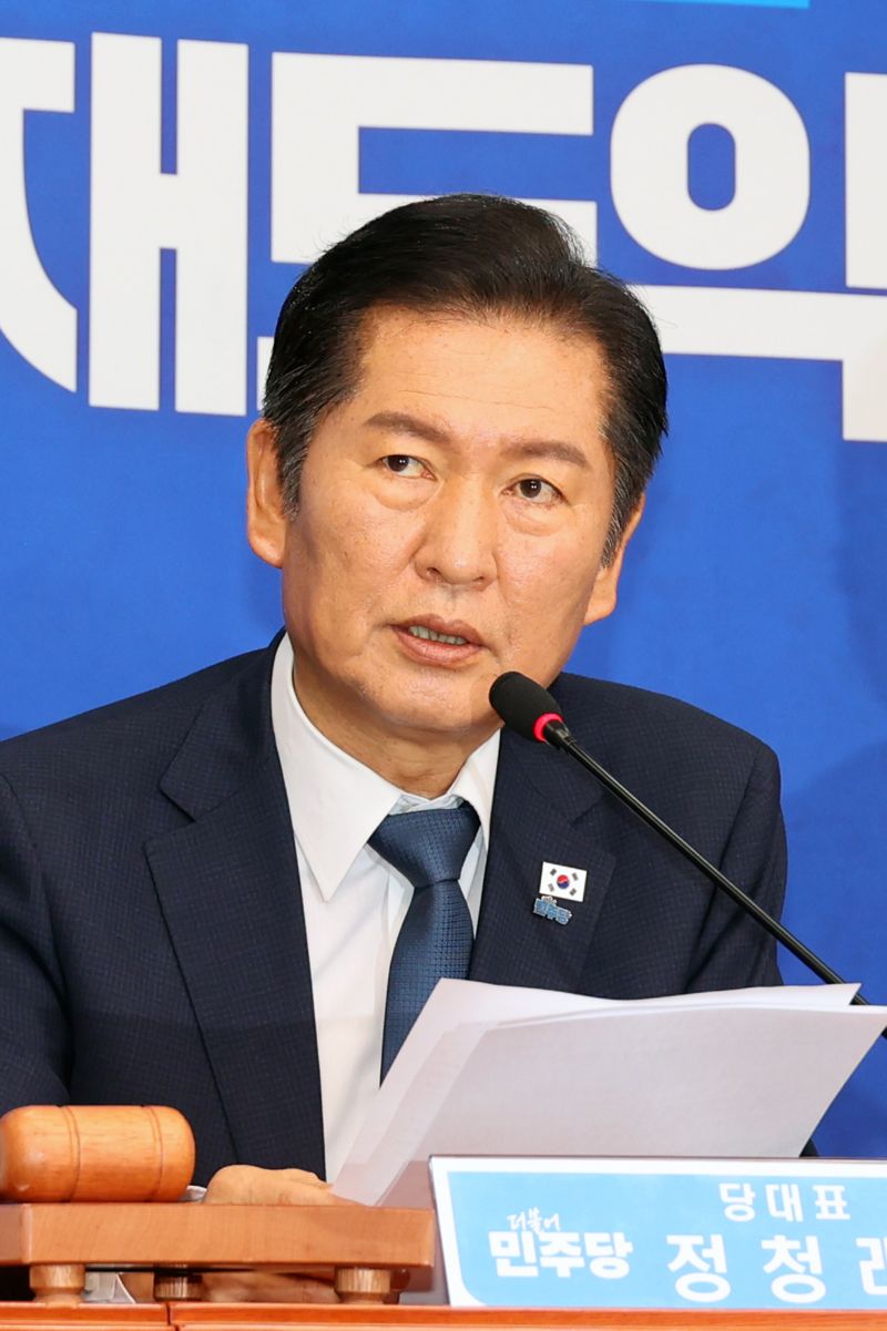 더불어민주당 정청래 대표가 19일 국회에서 열린 최고위원회의에서 발언하고 있다. 사진=서동일 기자