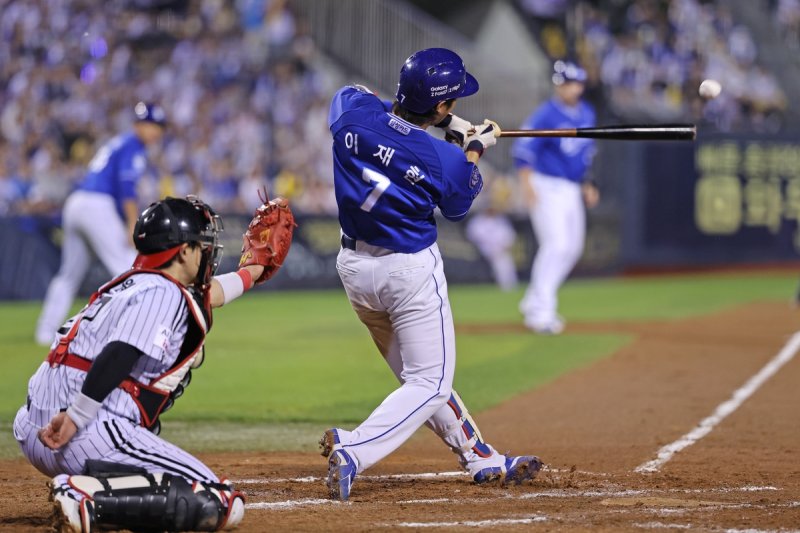 타격하는 이재현 (출처=연합뉴스)