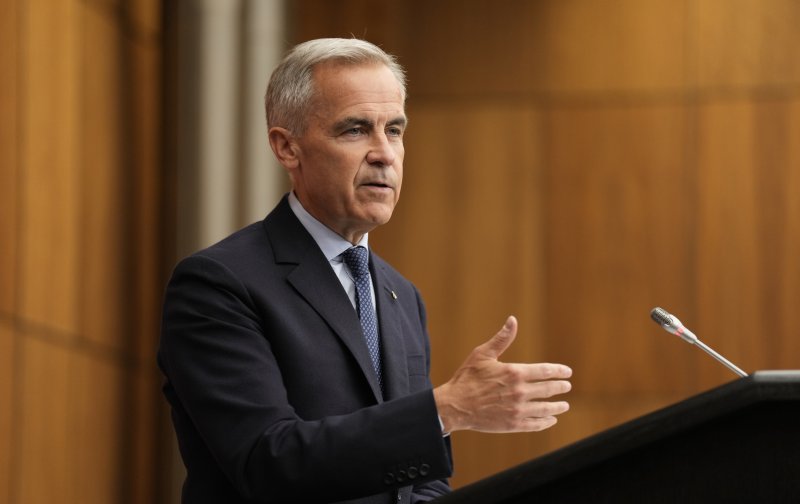 [오타와=AP/뉴시스] 마크 카니 캐나다 총리가 7월 30일 온타리오주 오타와에서 기자회견을 하면서 “캐나다는 오는 9월 제80차 유엔 총회에서 팔레스타인을 국가로 인정할 계획"이라고 밝히고 있다. 그는 9월 21일 팔레스타인 국가 인정을 공식 발표했다. 2025.09.22.